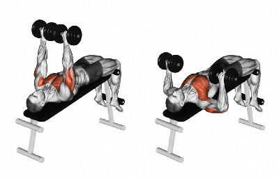 Жим гантелей лежачі