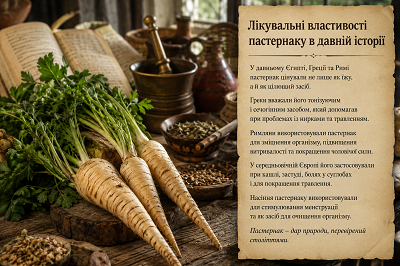 Лікувальні властивості пастернаку в давній історії.